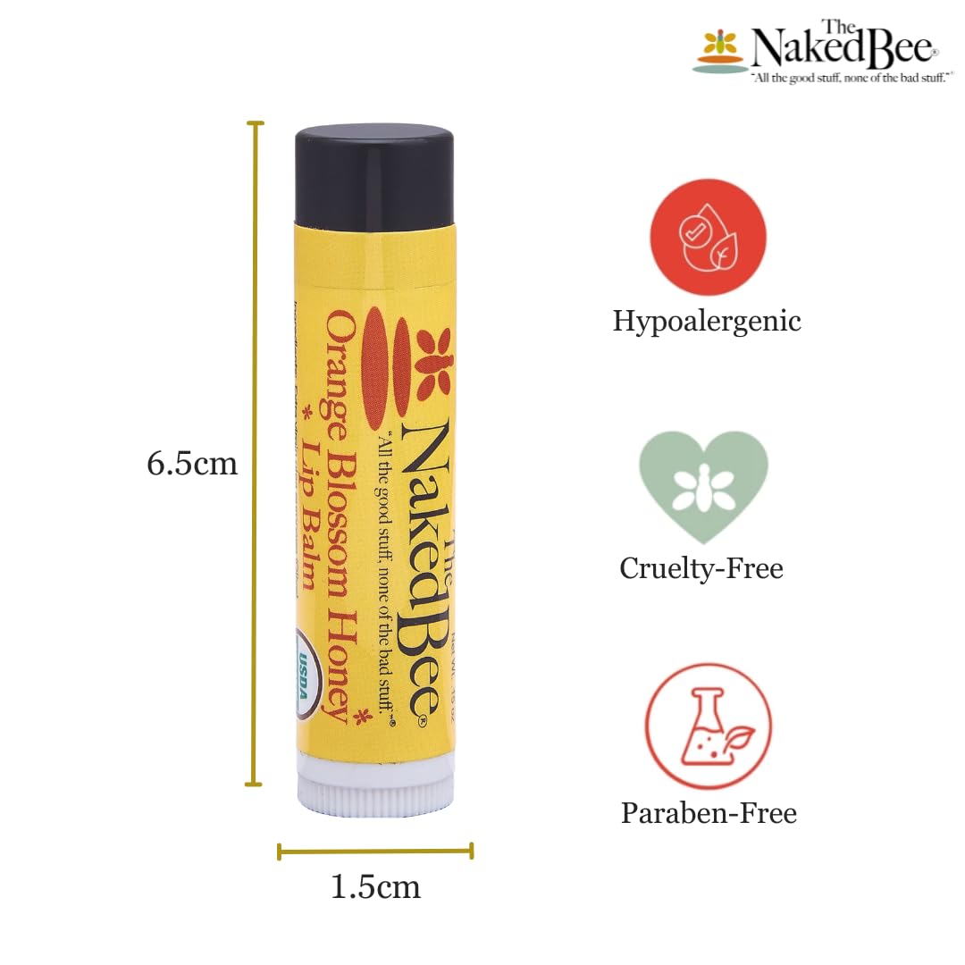 Naked Bee Lip Balm in Orange Blossom Honey 0.15 oz