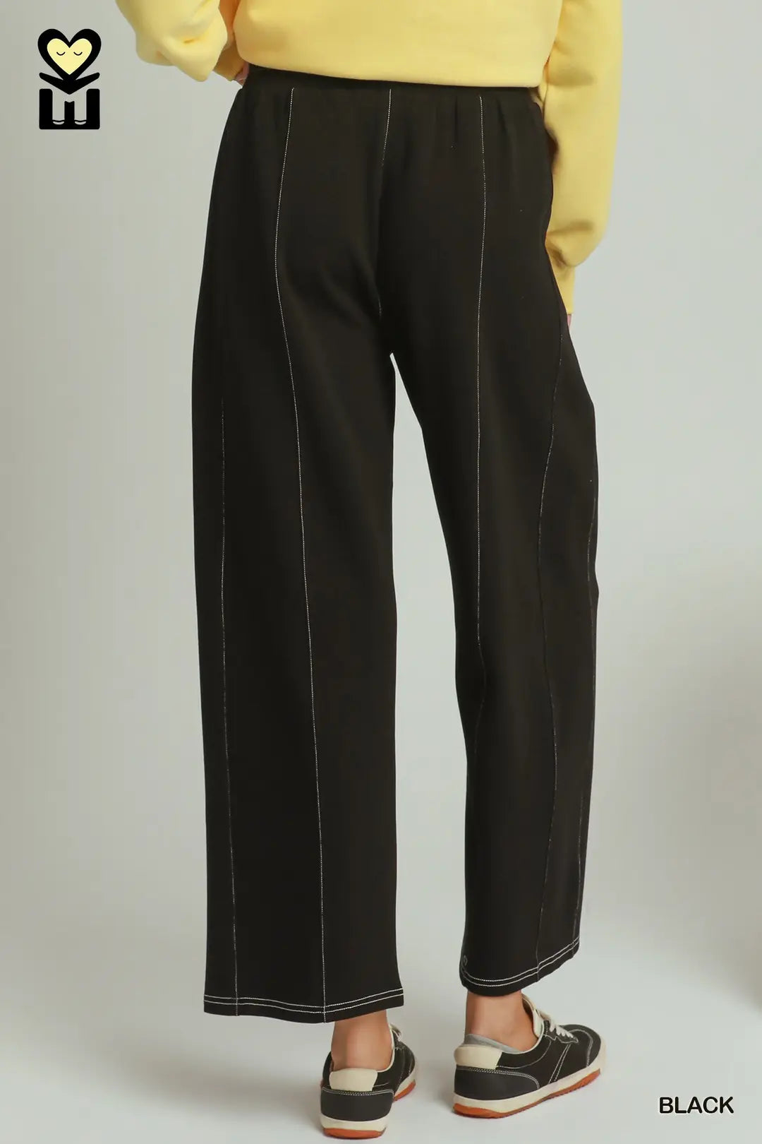 Black Luxecotton Contrast Stitch Top