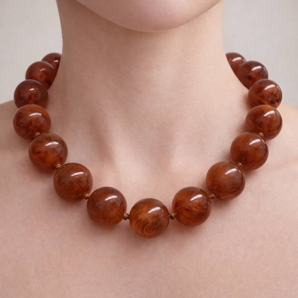 Large Resin Beaded Necklace