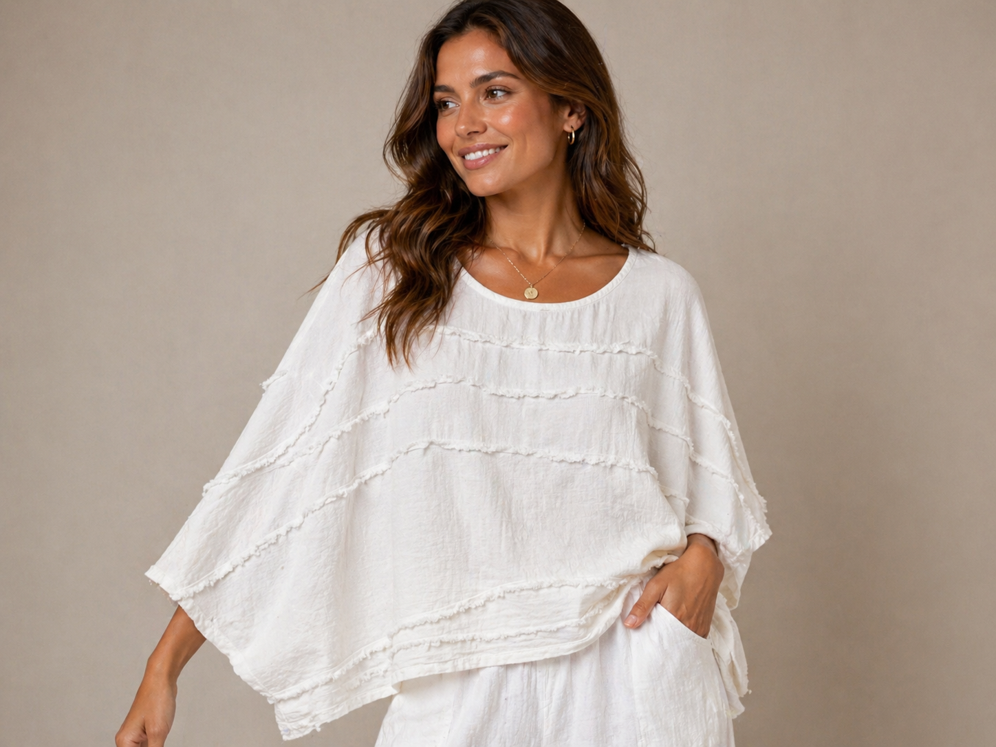 Oh My Gauze Horizon Snow Gauze Top