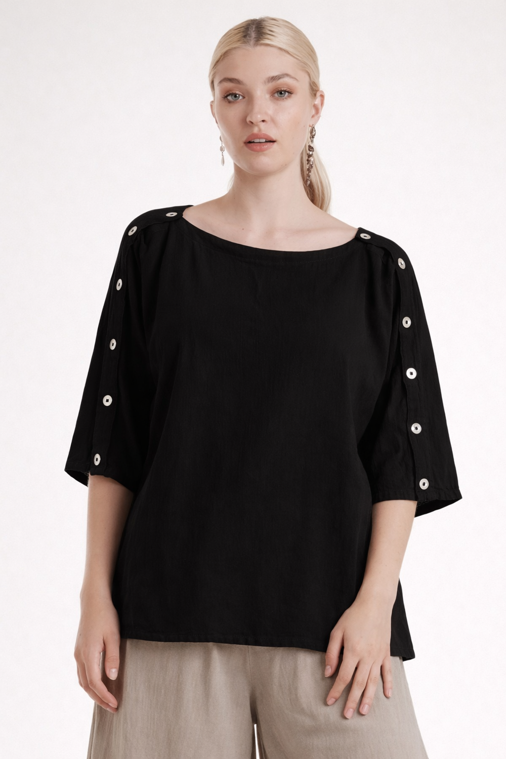 Oh My Gauze Saint Black Gauze Top