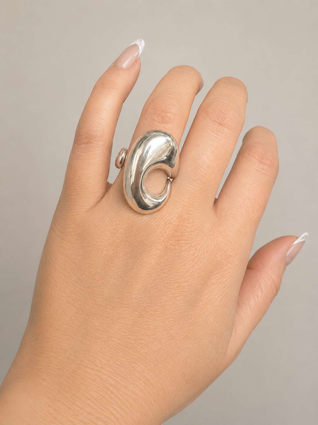 Silver Dome Wrap Ring -Size 8