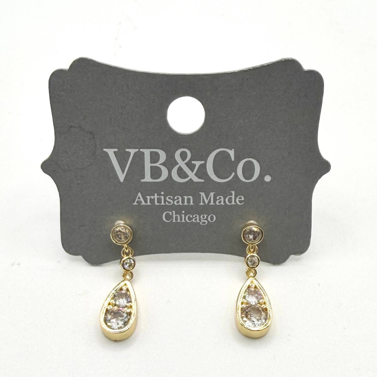 Dainty Crystal Teardrop Earrings 