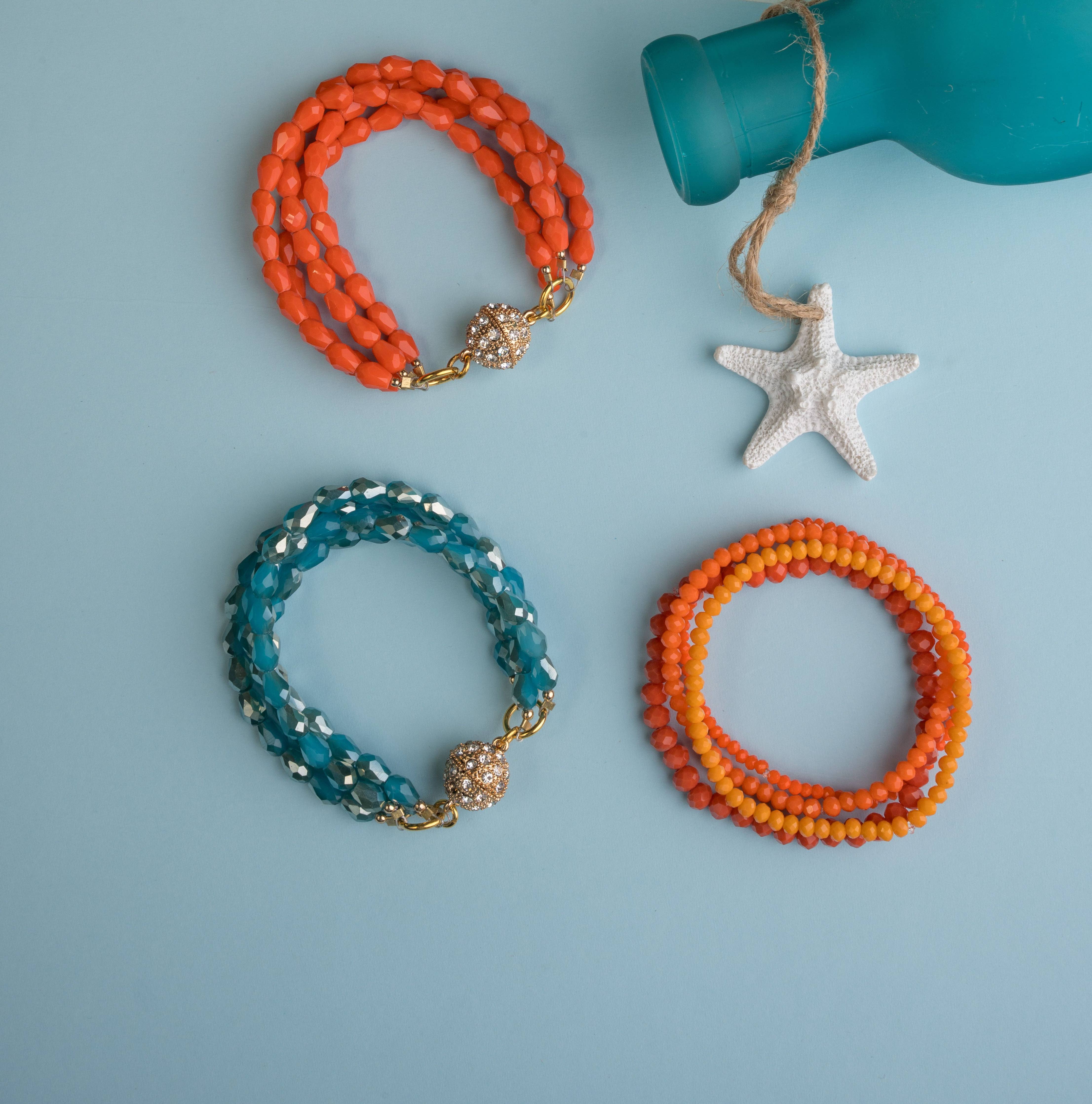 Coral Crystal Magnetic Bracelet