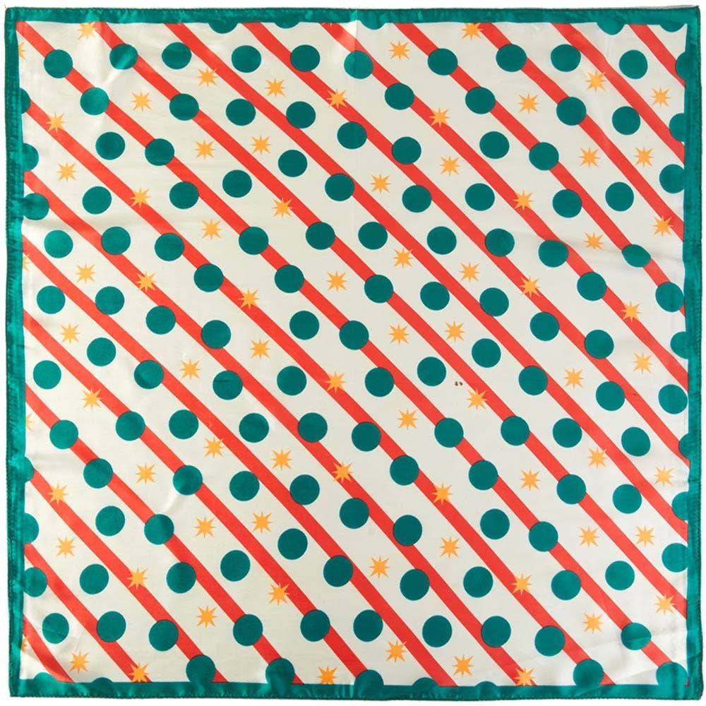 Christmas Festive Polka Dot Pattern Square Bandana Scarf