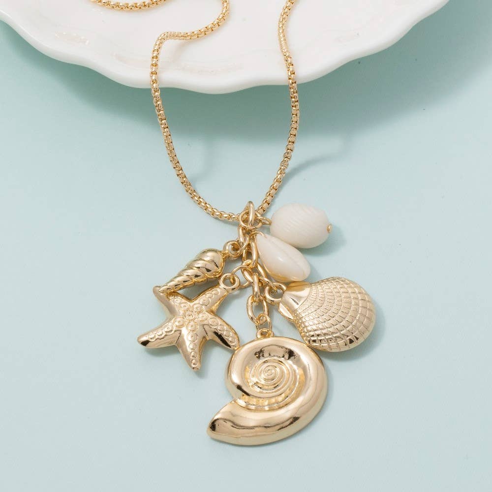 Assorted Sea Life Charms Chain Necklace