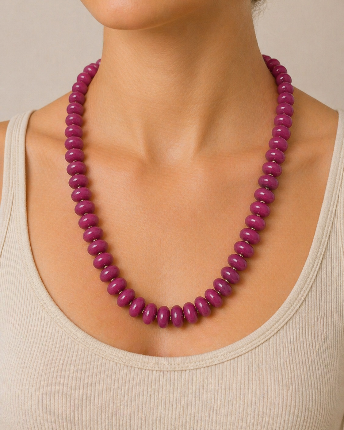 Magenta Beaded Necklace