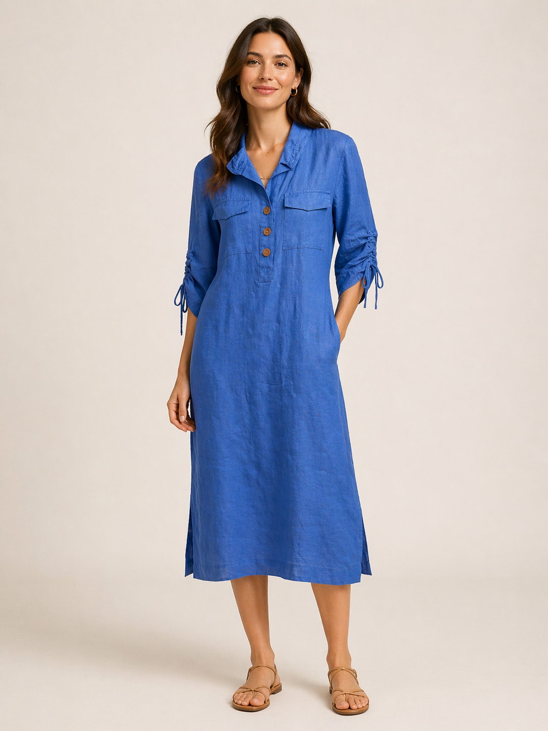 John Mark Button Front Pocket Dress