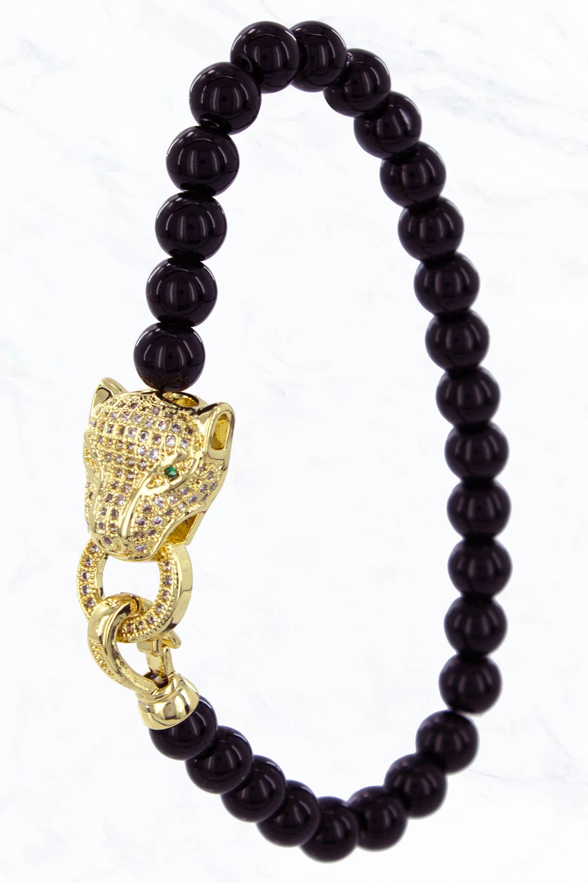 Cubic Zirconia Panther Pendant Bracelet