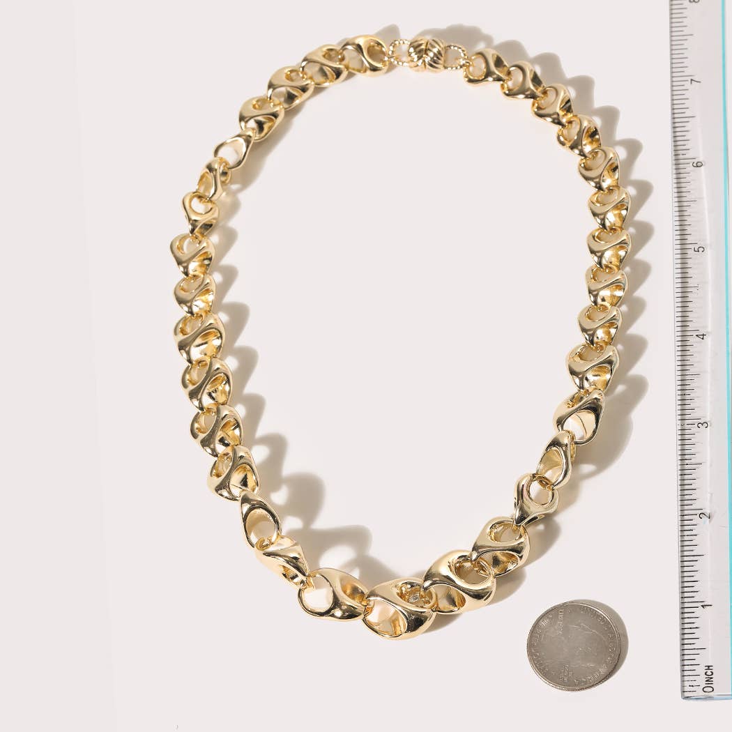 Gold Pop Link Magnetic Chain Necklace