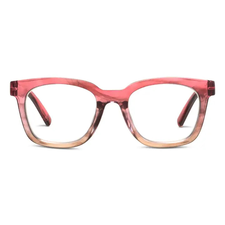 Peepers To the Max Blue Light Glasses - Rose Ombre Horn