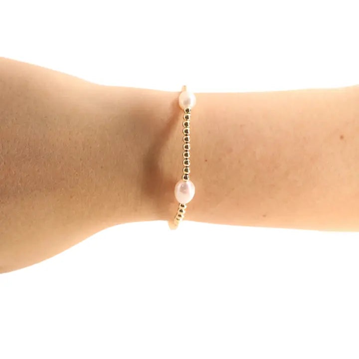 Beaded Blondes Pearl Beaded Stretch Bracelets