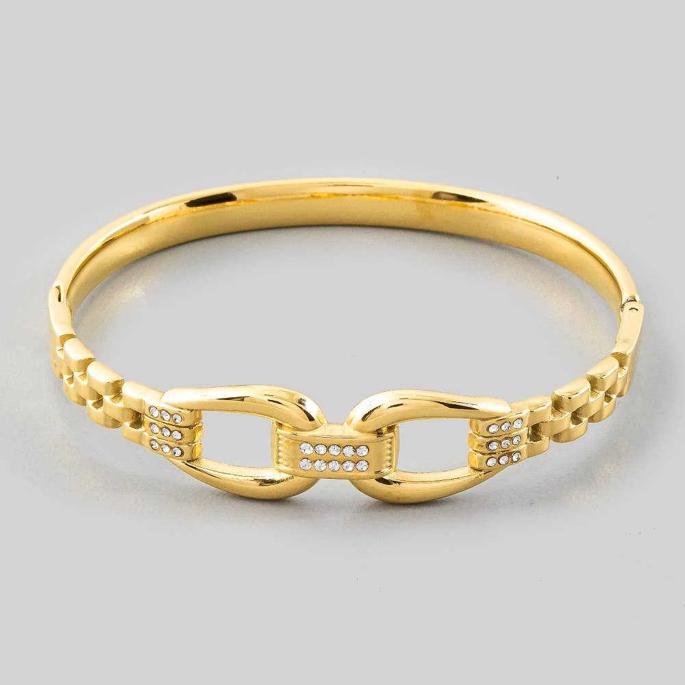 Stainless Steel Chain Clasp Bangle Bracelet