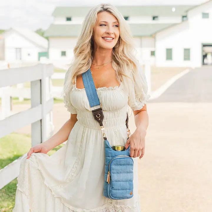 WanderFull Hydrobag® Handle™- Light Denim with Gold Hardware