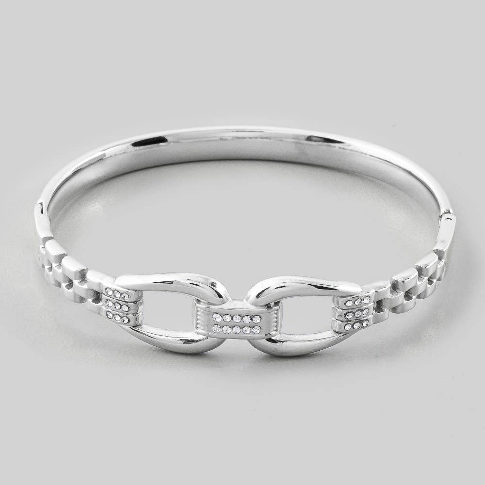 Stainless Steel Chain Clasp Bangle Bracelet: S