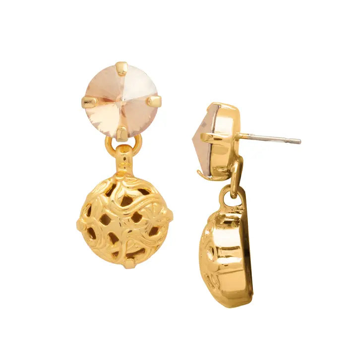 Sorrelli Clementine Round Champagne Dangle Earrings - Shadow