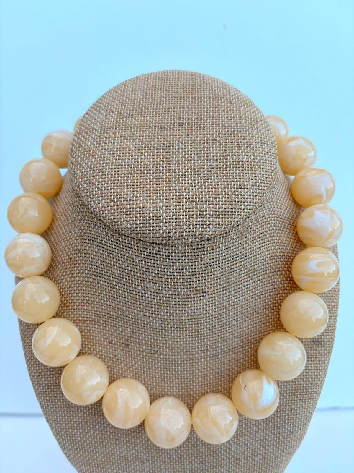 Beige Bauble Bead Necklace