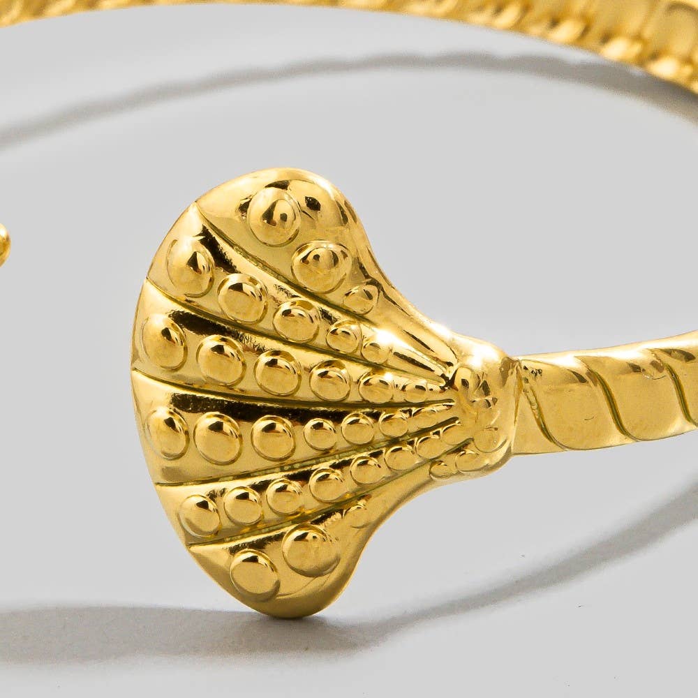 Starfish Sea Shell Open Cuff Bracelet