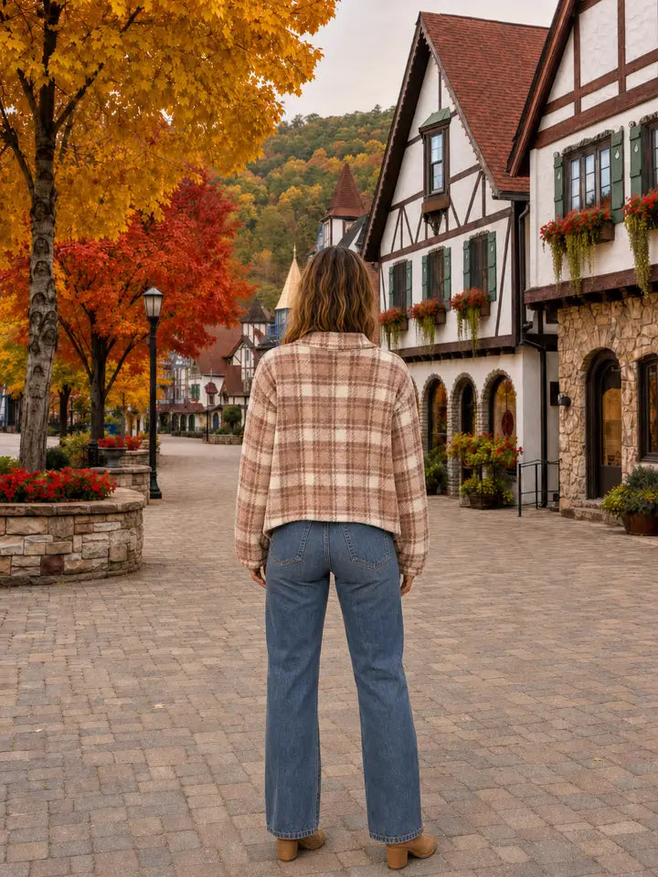 Plaid Fleece Quarter-Zip Pullover