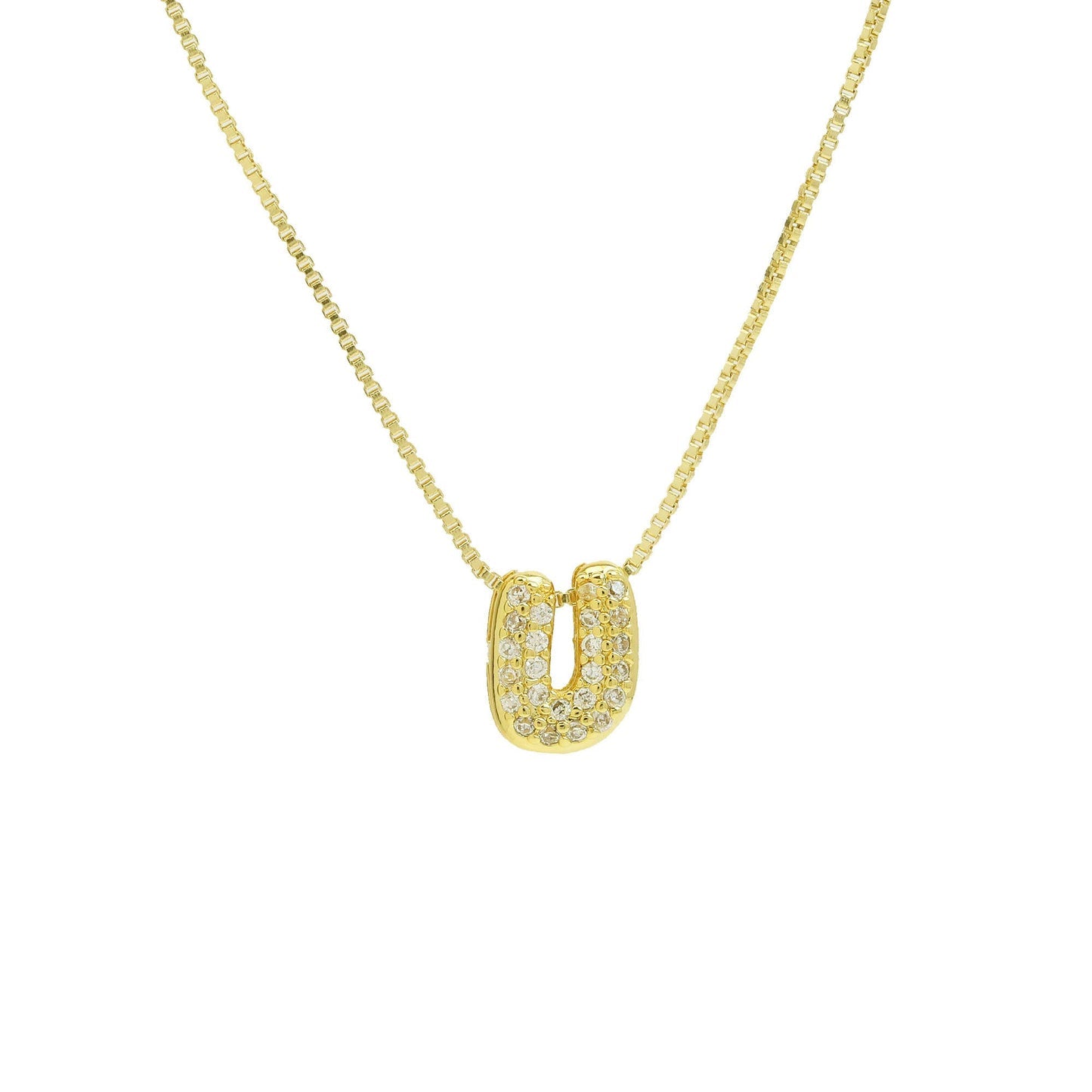 Bling Small Necklace Initial Charm