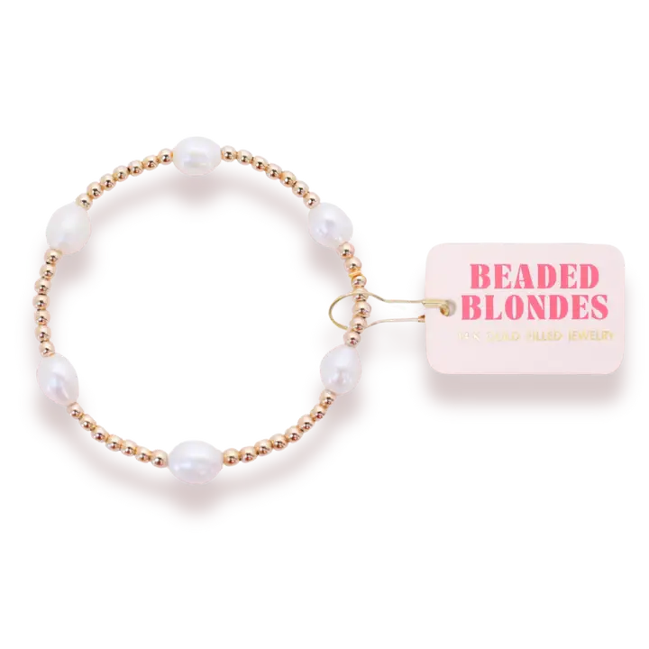 Beaded Blondes Pearl Beaded Stretch Bracelets