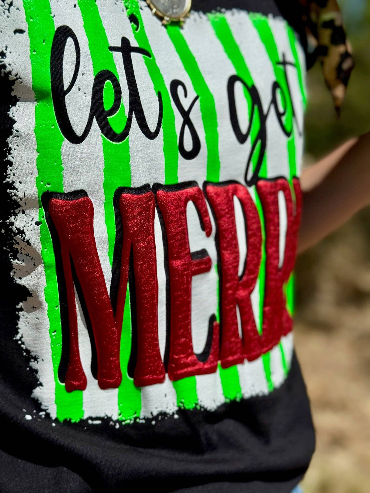 Black Let's Get Merry Tee