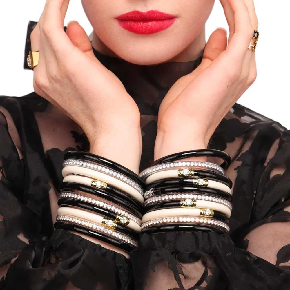 Budha Girl Black/Ivory Yin & Yang All Weather Bangles® (AWB®)