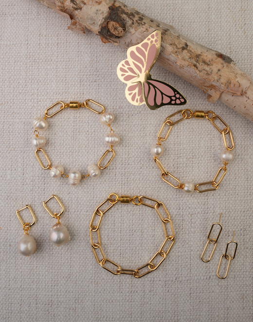 Gold Paperclip Chain Magnetic Bracelet