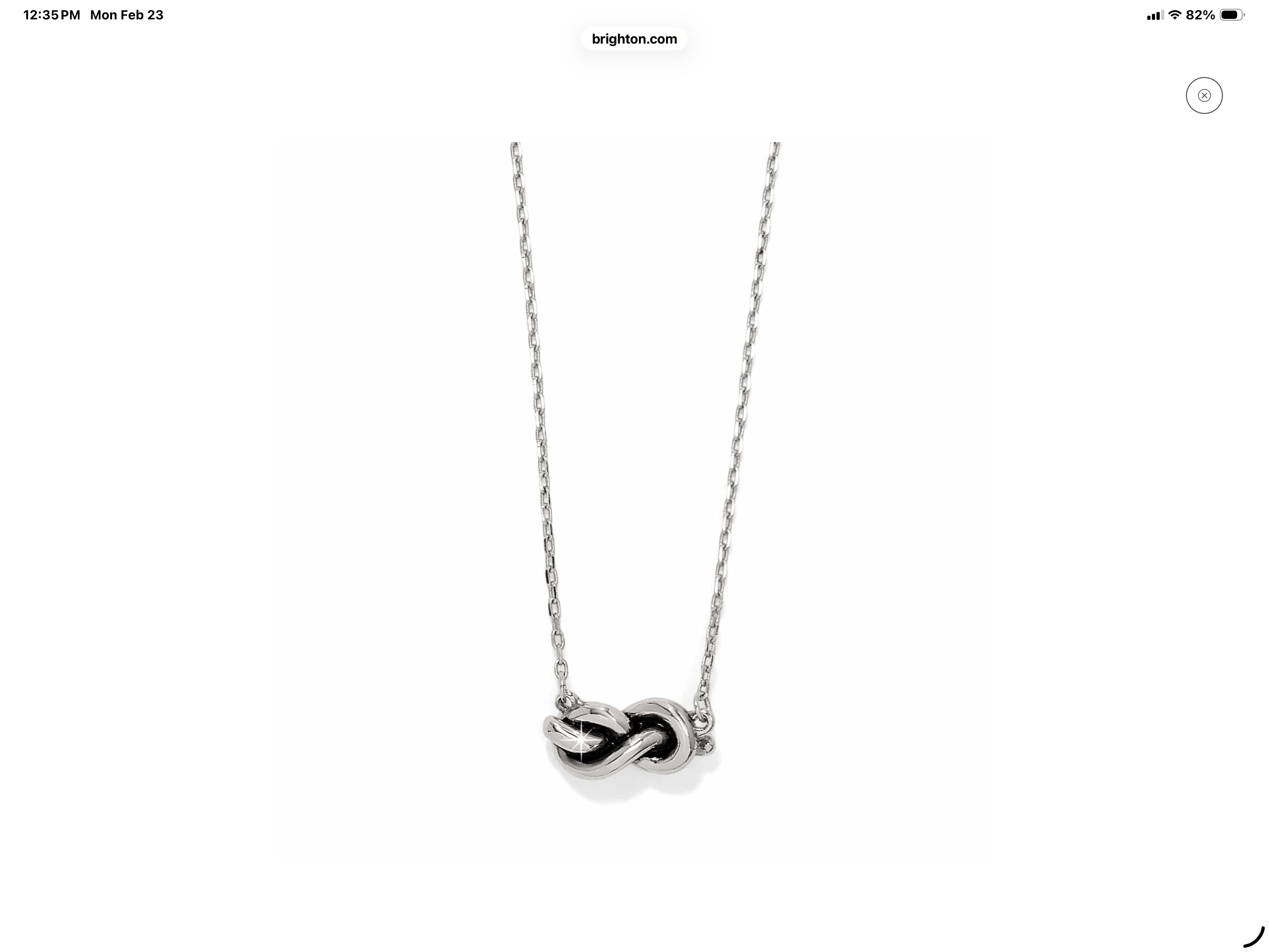 Brighton Interlok Single Knot Petite Silver Necklace