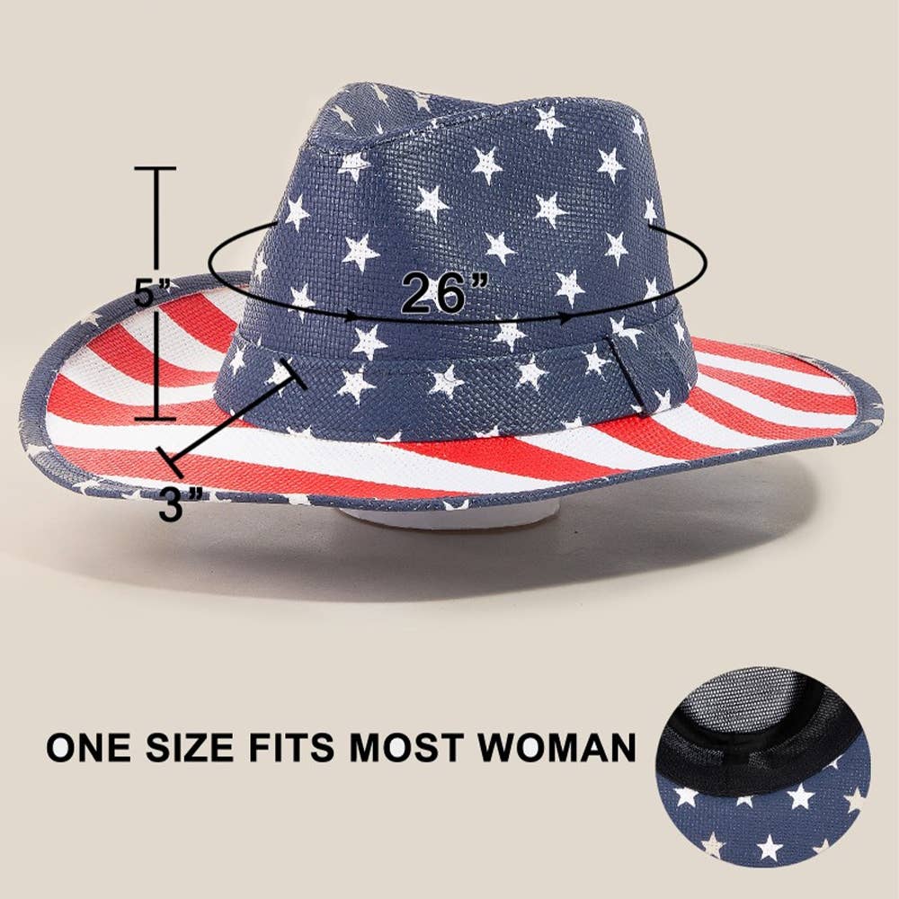 Patriotic Classic American Flag Cowboy Hat