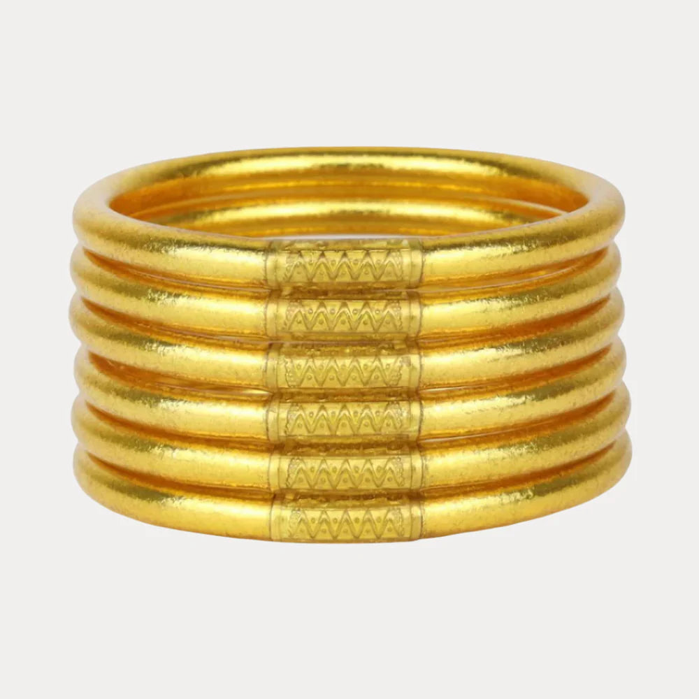 Budha Girl Gold All Weather Bangles® (Set of 6) - Serenity Prayer