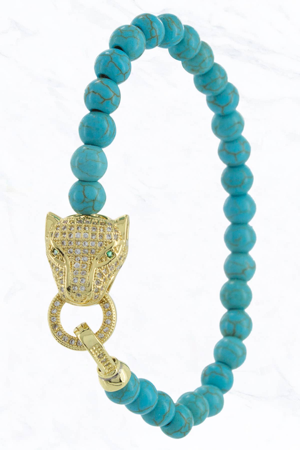 Cubic Zirconia Panther Pendant Bracelet