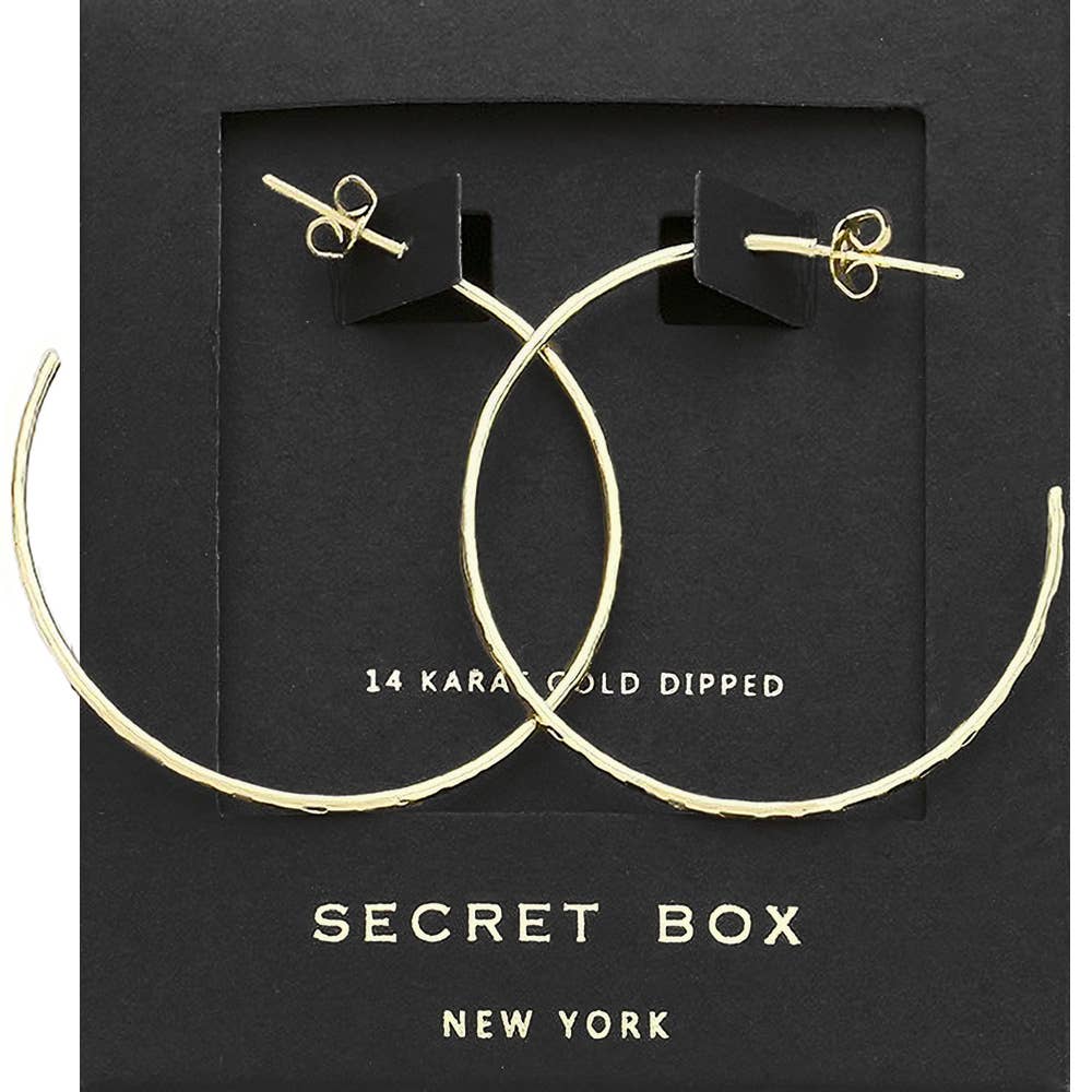 Secret Box 14K Gold Dipped Hoop Earrings