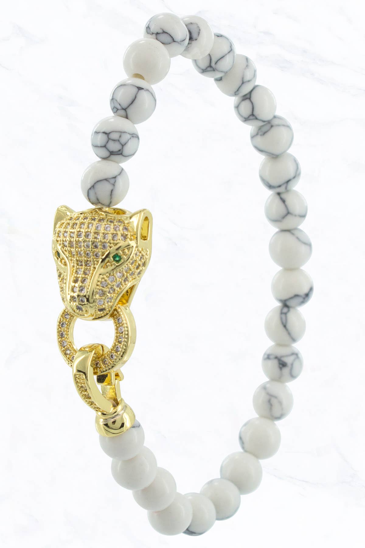 Cubic Zirconia Panther Pendant Bracelet
