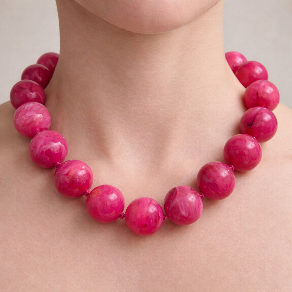 Large Resin Beaded Necklace