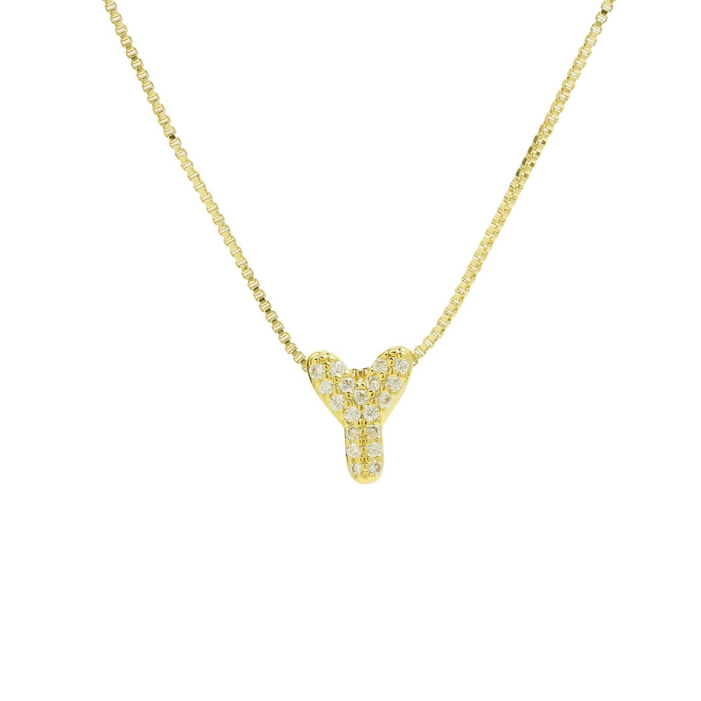Bling Small Necklace Initial Charm