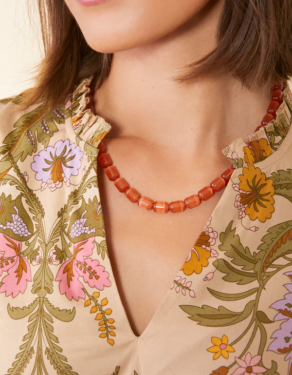 Spartina Mystic Stone Necklace 17" Optic Peach