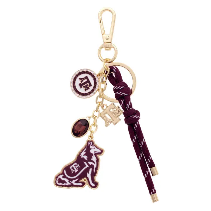 Canvas Texas A&M Aggies Cluster Bag Charm in Maroon