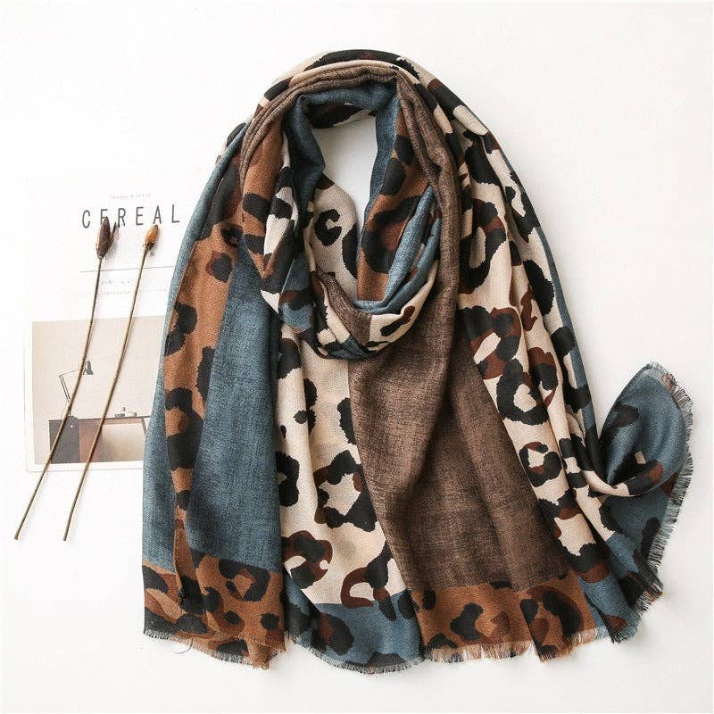 Lightweight Leopard Print Scarf Shawl