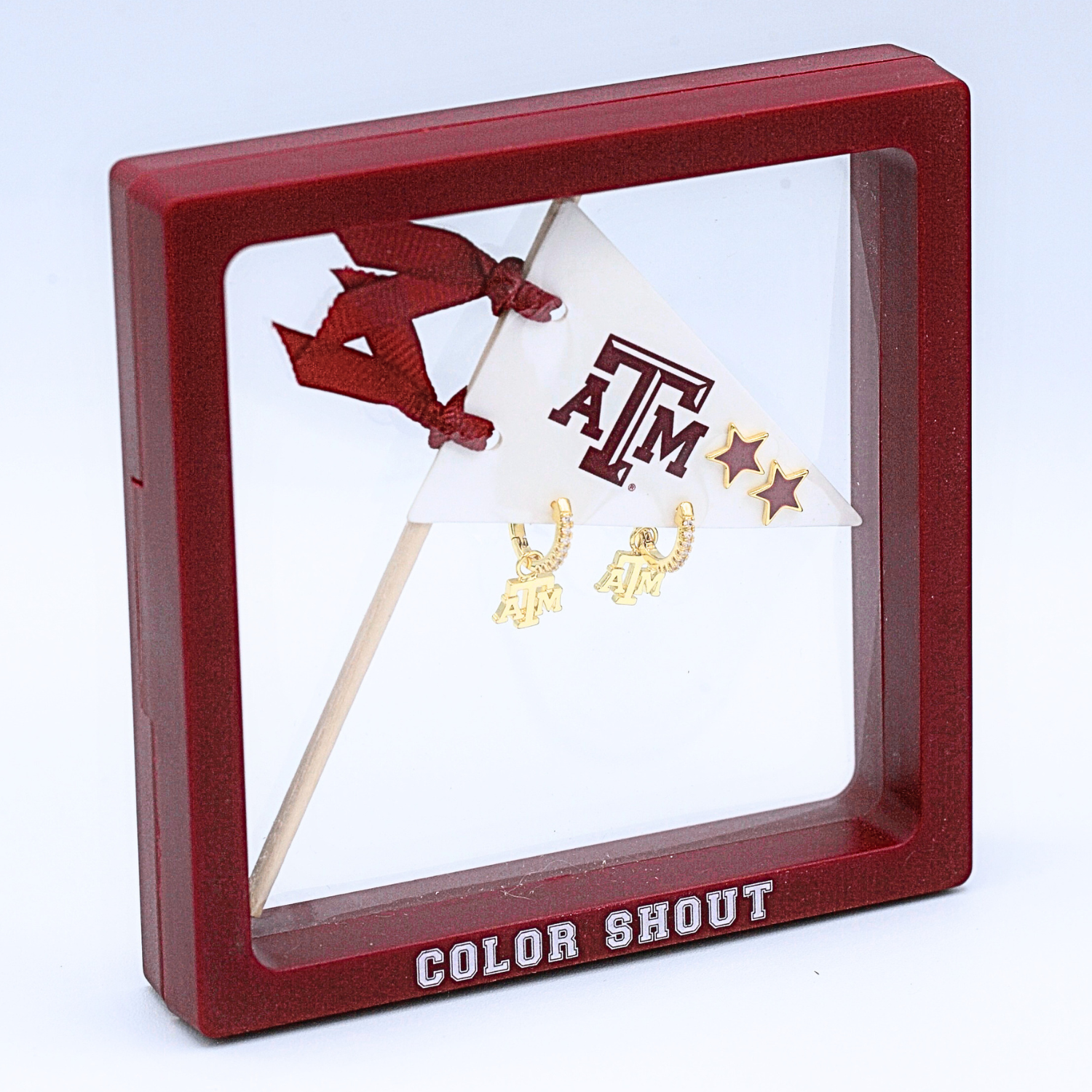 Texas A&M University Pennant Pair College Logo Earring Set