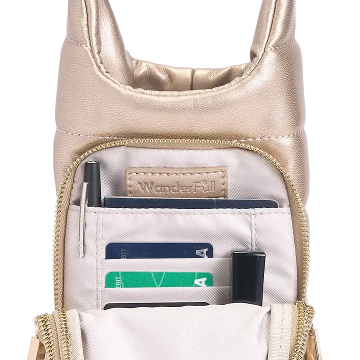 Wanderfull Soft Gold Vegan Leather Hydrobag® with Strap Bundle