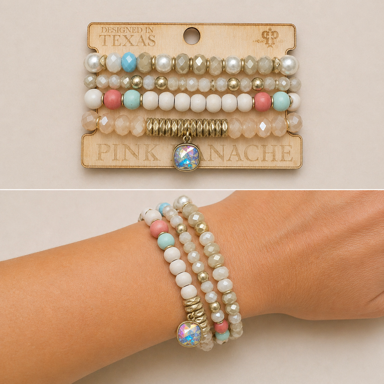 Light Multi & Gold Bracelet Set