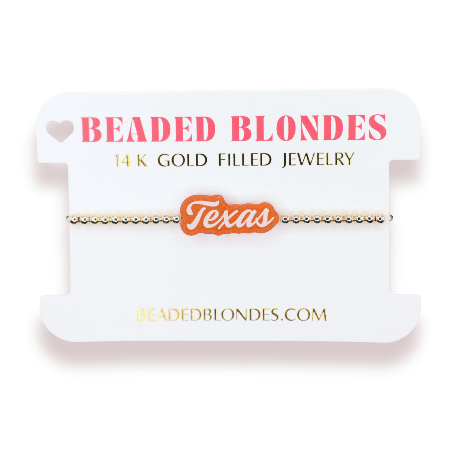 Texas Word Bracelet on Gold