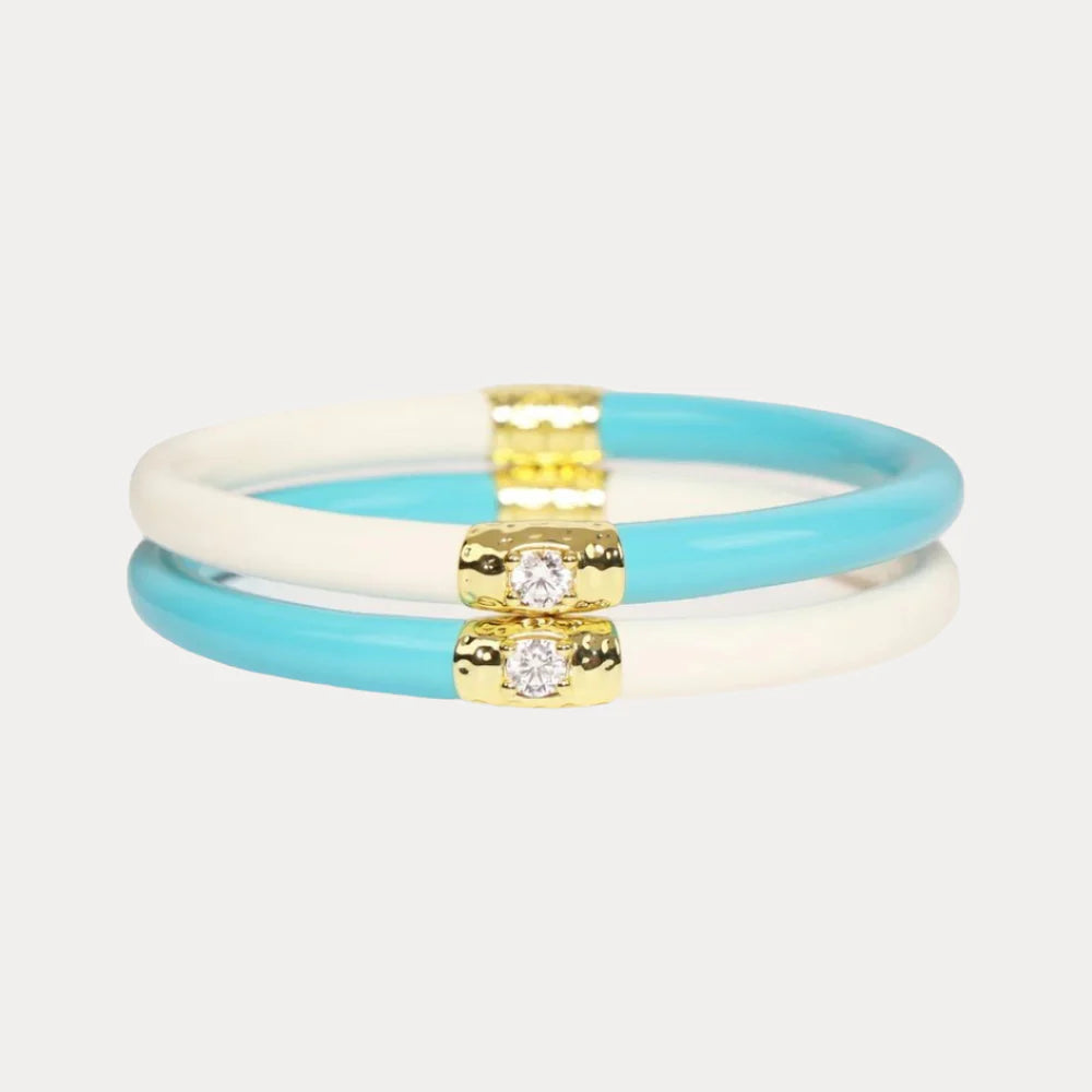 Budha Girl Turquoise/Ivory Yin & Yang All Weather Bangles® (AWB®)