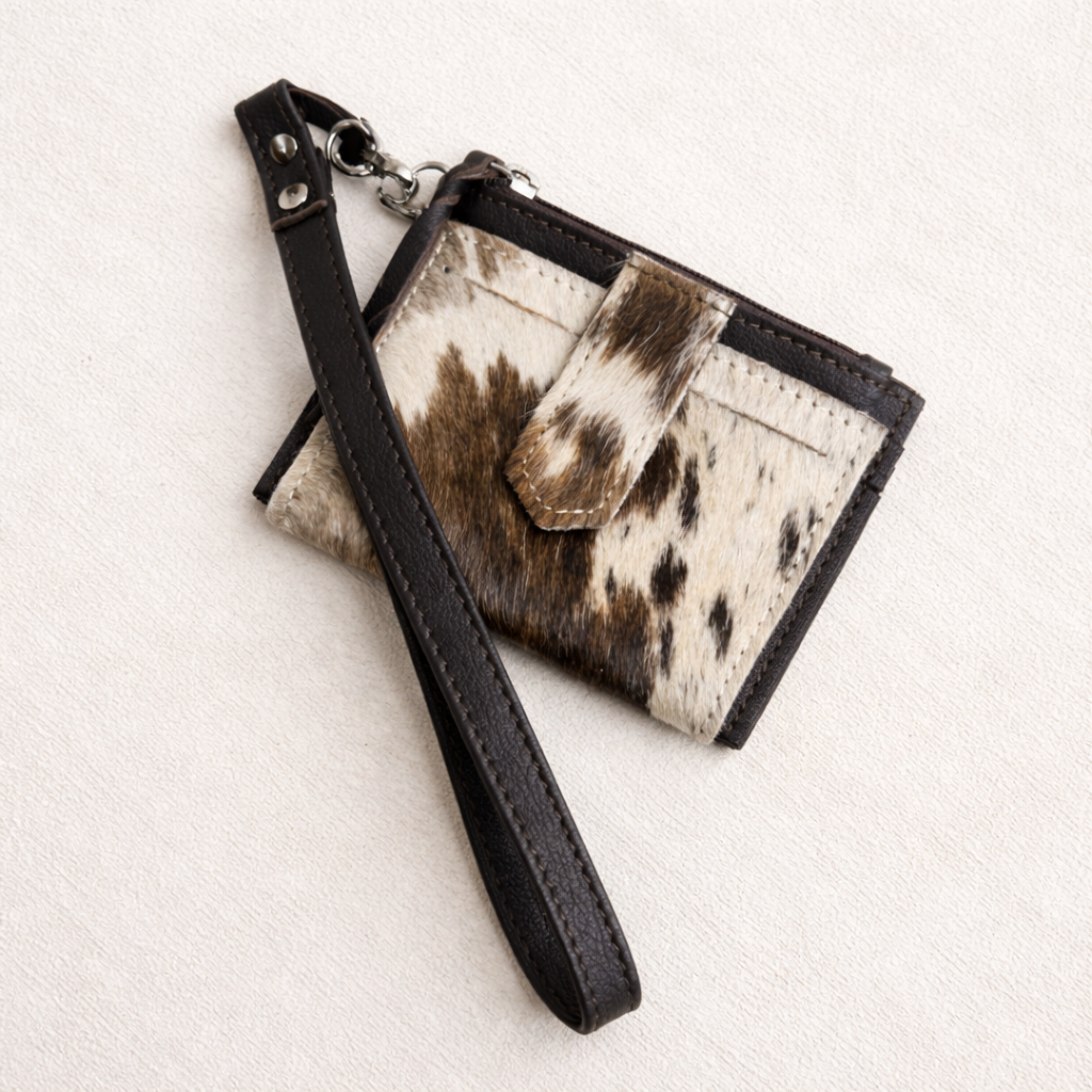 Dakota Wristlet Wallet - Cowhide Leather Credit Card Holder