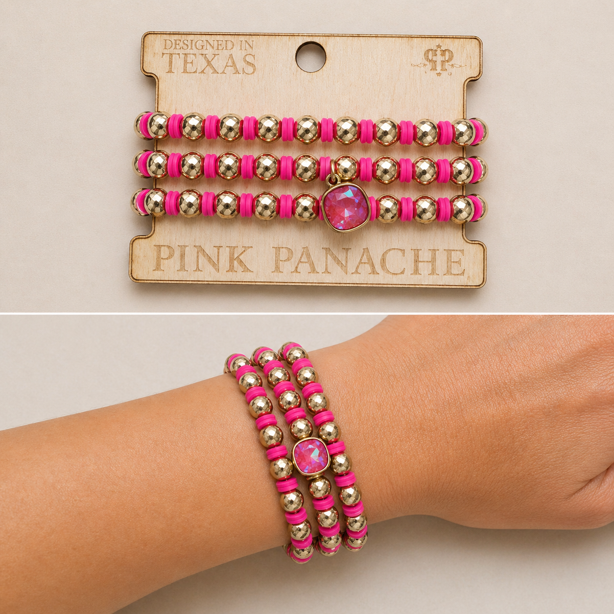 Three Strand Rubber Bead Bracelet Set