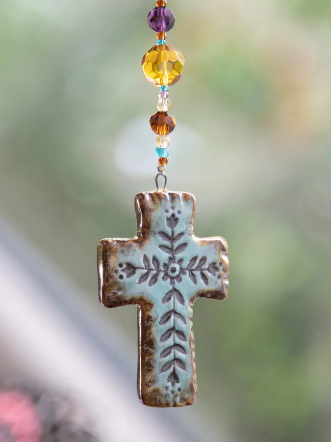 Natural Life Artisan Cross Car Charm