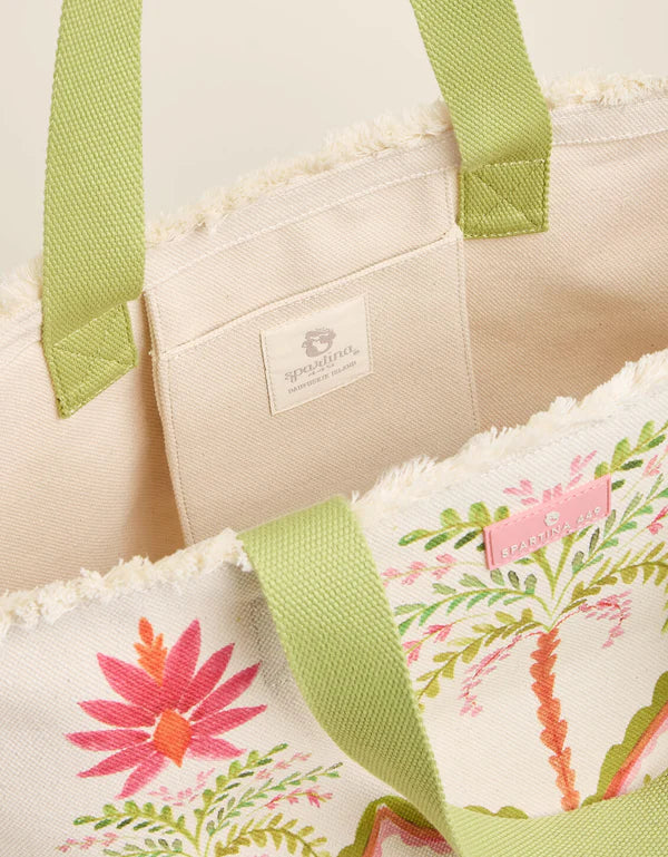 Spartina Beach Tote Castillo Floral Palms
