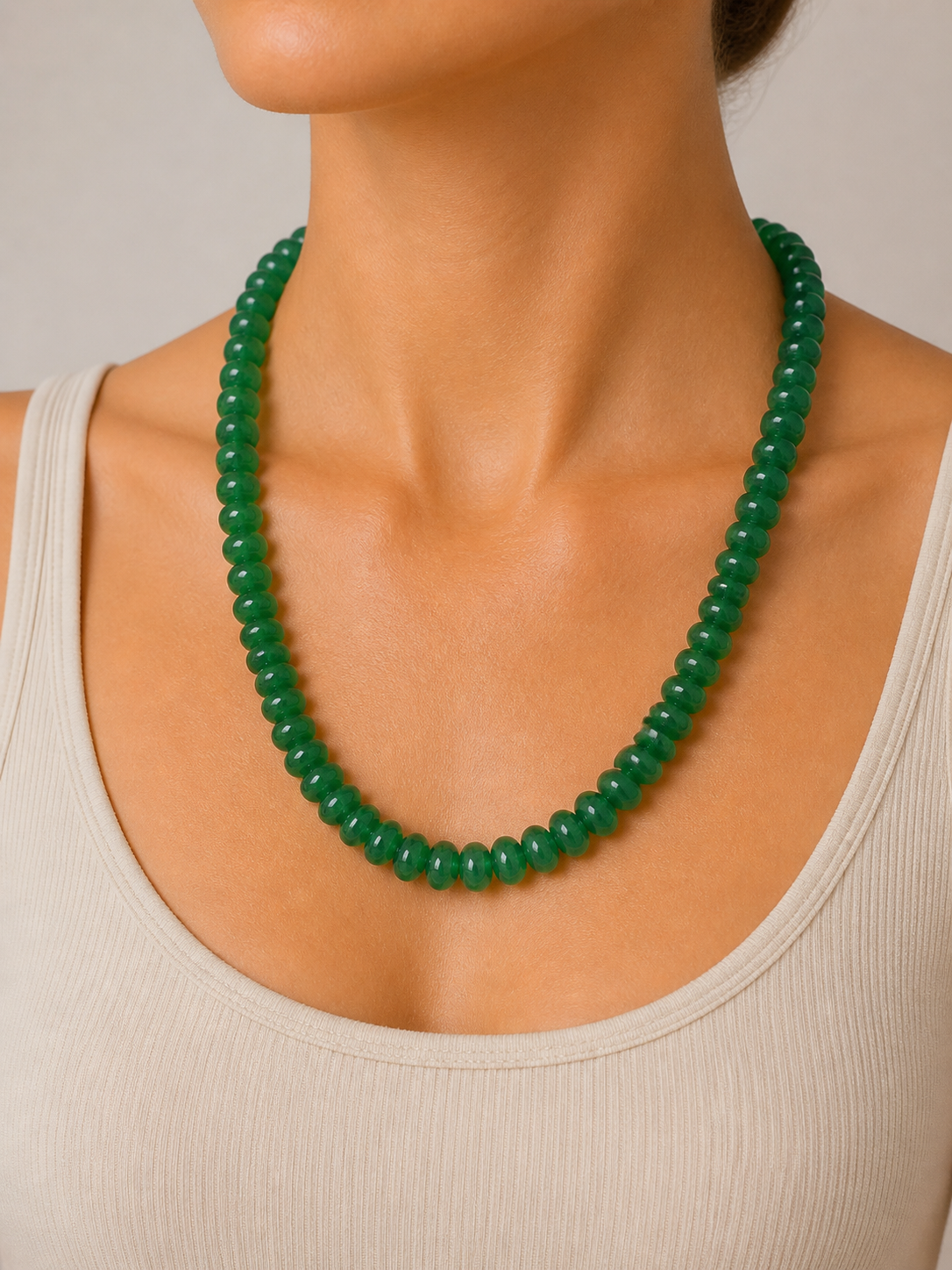 Green Stone Beaded Necklace