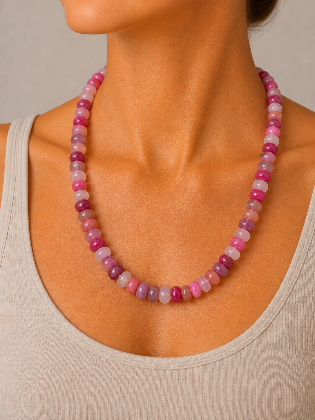 Pink Multi Beaded Necklace